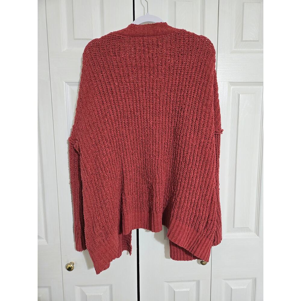 New in large women's maroon chunky knit open front cardigan - Picture 5 of 9